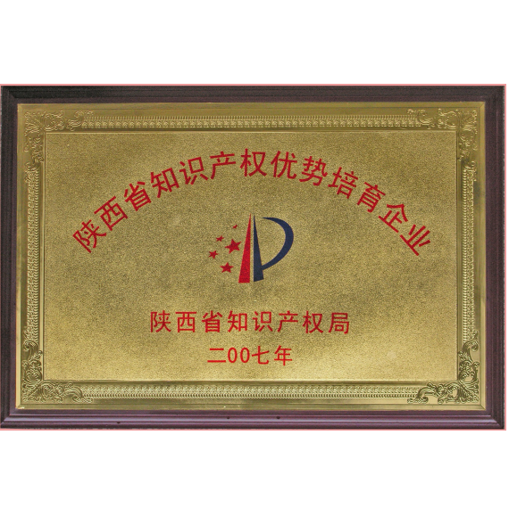 陜西省知識產(chǎn)權(quán)優(yōu)勢培育企業(yè)